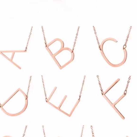 Large Initial Letter " A " Silver Necklace - Picture 3 of 7